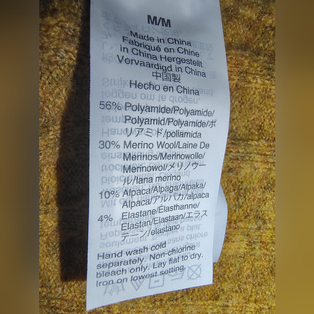 Madewell "Evercrest" Heather Mustard Mock Turtleneck Wool Blend Sweater Size M - Picture 9 of 9